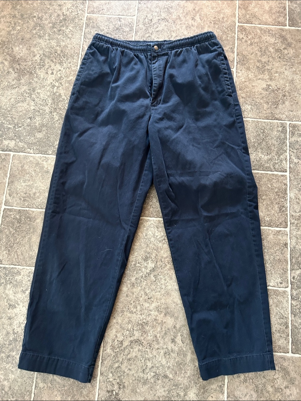 Polo Men's Navy Elastic-Waist Casual Pants